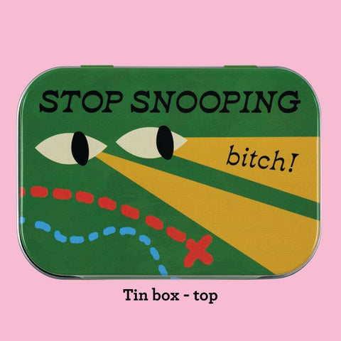 Boîte de rangement Stop Snooping Bitch, de la taille d'un sac à main, adaptée aux aliments